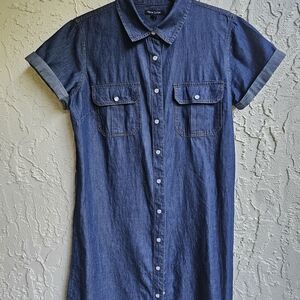 New Look Dark Blue Denim Shirt Dress